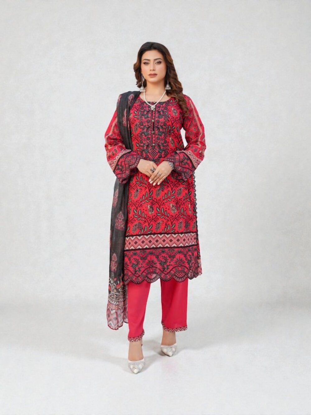 Pakistani Cotton Salwar Kameez, Cultural Wear for Women